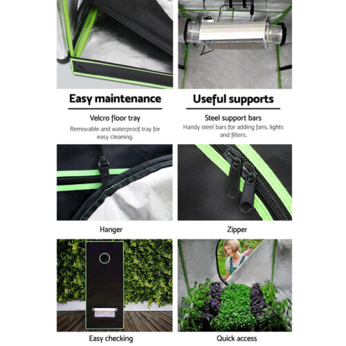 Green Fingers Grow Tent 120x60x150CM Hydroponics Kit Indoor Plant Room System - Image 7