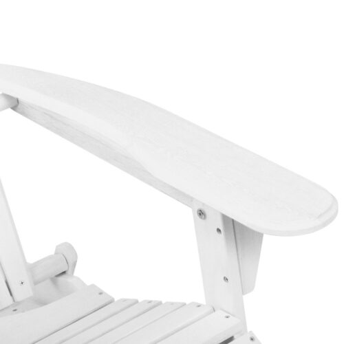 Gardeon 3PC Adirondack Outdoor Table and Chairs Wooden Sun Lounge Beach Patio White - Image 7