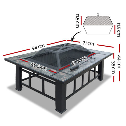 Grillz Fire Pit BBQ Grill Ice Bucket 3-In-1 Table - Image 3