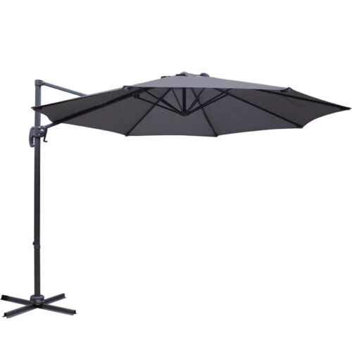 Instahut 3m Outdoor Umbrella Cantilever 360 Degree Tilt Beach Roma Charcoal - Image 2