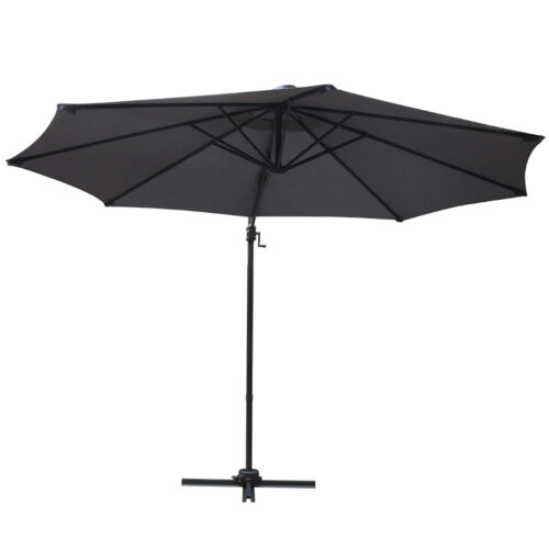 Instahut 3m Outdoor Umbrella Cantilever 360 Degree Tilt Beach Roma Charcoal - Image 4
