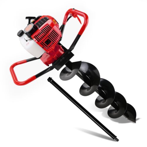 Giantz 80CC Post Hole Digger 200mm Petrol Drill Extension Bits Auger - Image 2