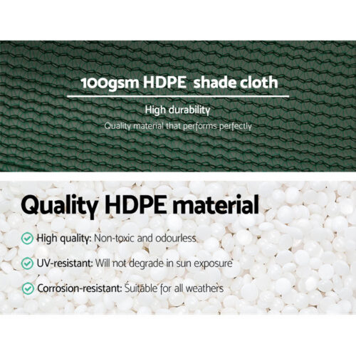 Instahut 50% Shade Cloth 3.66x30m Shadecloth Wide Heavy Duty Green - Image 6