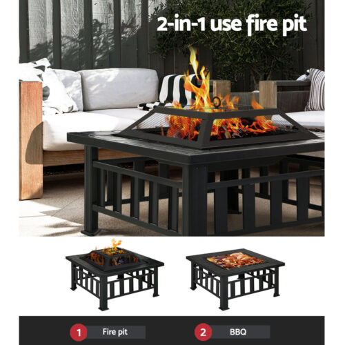 Grillz Fire Pit BBQ Grill 2-In-1 Table - Image 6