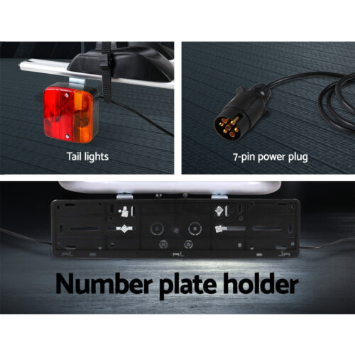Giantz 4 Bicycle Bike Carrier Rack Car Towbar Hitch Ball Mount Tail light Silver - Image 6