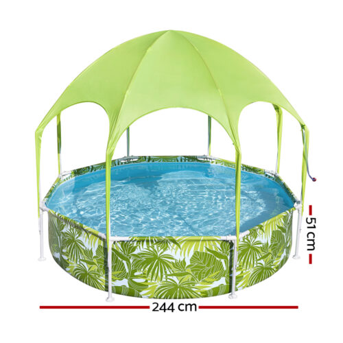 Bestway Kids Pool 244x51cm Steel Frame Swimming Play Pools Canopy 1688L - Image 3