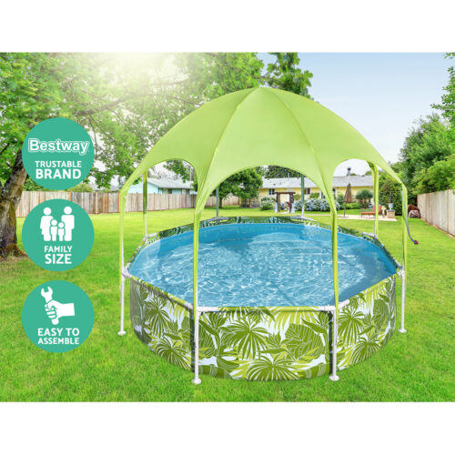 Bestway Kids Pool 244x51cm Steel Frame Swimming Play Pools Canopy 1688L - Image 5