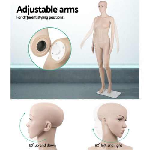 175cm Tall Full Body Female Mannequin - Skin Coloured - Image 6