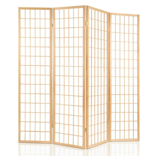 Artiss 4 Panel Room Divider Screen 174x179cm Natural - Image 4