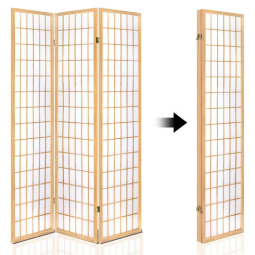 Artiss 4 Panel Room Divider Screen 174x179cm Natural - Image 6