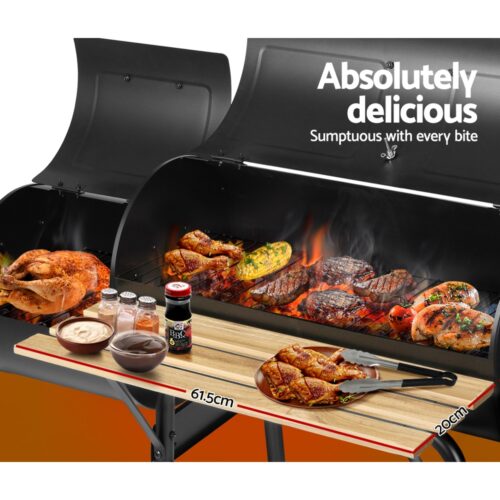 Grillz BBQ Grill 2-In-1 Offset Charcoal Smoker - Image 6