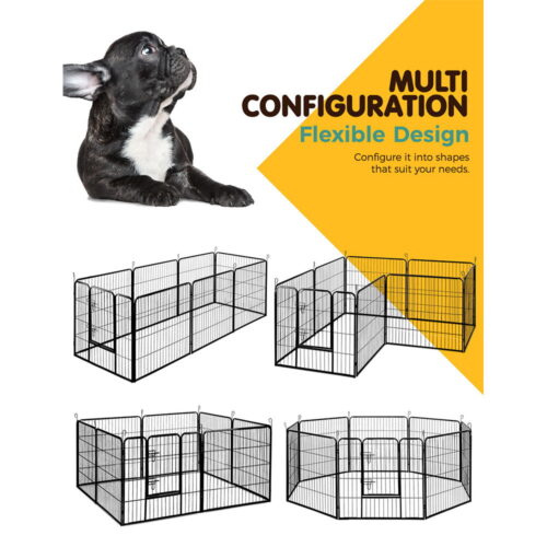 i.Pet 32" 8 Panel Dog Playpen Pet Exercise Cage Enclosure Fence Play Pen - Image 4