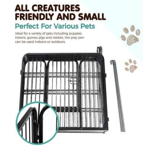 i.Pet 32" 8 Panel Dog Playpen Pet Exercise Cage Enclosure Fence Play Pen - Image 7
