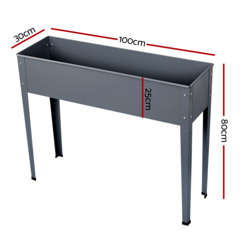 Green Fingers Garden Bed Elevated 100X80X30cm Planter Box Container Galvanised - Image 3