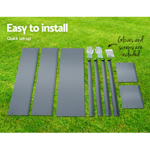 Green Fingers Garden Bed Elevated 100X80X30cm Planter Box Container Galvanised - Image 8