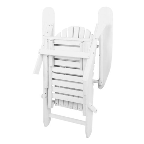 Gardeon Sun Lounge Outdoor Chairs Wooden Foldable Patio Furniture Adirondack White - Image 6