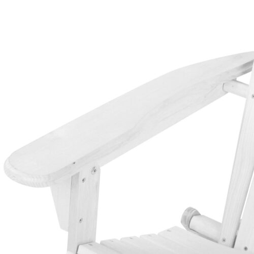 Gardeon 3PC Adirondack Outdoor Table and Chairs Wooden Foldable Beach Chair White - Image 7