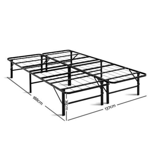 Artiss Folding Bed Frame Metal Base - Double - Image 3