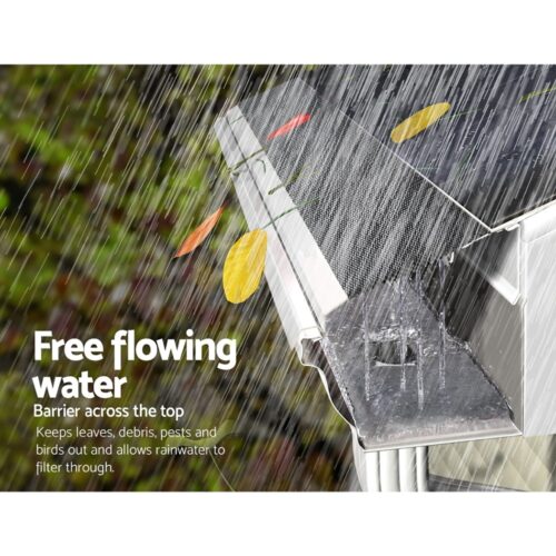 Gardeon Gutter Guard Aluminium Mesh 30M 100x20cm Black - Image 7