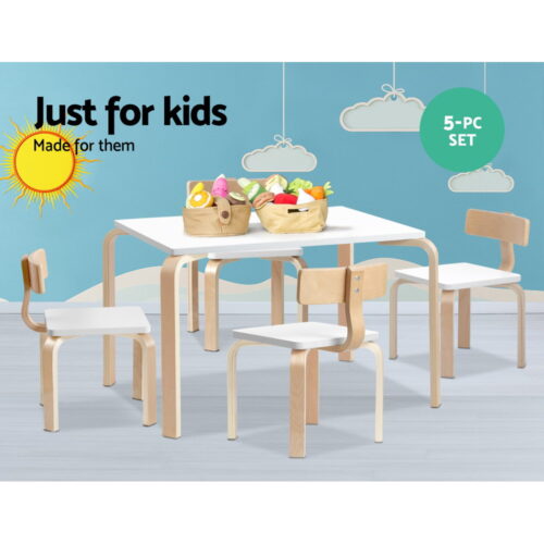 Keezi 5PCS Kids Table and Chairs Set Activity Toy Play Desk - Image 6