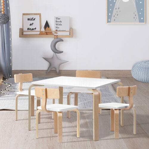 Keezi 5PCS Kids Table and Chairs Set Activity Toy Play Desk - Image 9