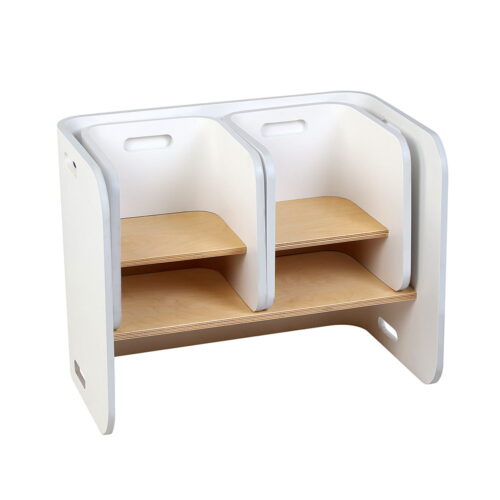 Keezi 3PCS Kids Table and Chairs Set Multifunctional Storage Desk White - Image 4