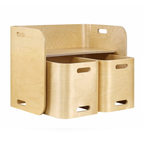 Keezi 3PCS Kids Table and Chairs Set Multifunctional Storage Desk - Image 2