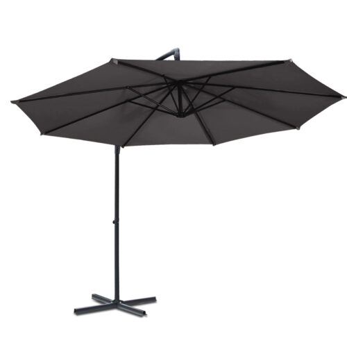 Instahut 3m Outdoor Umbrella Cantilever Beach Garden Patio Charcoal - Image 4
