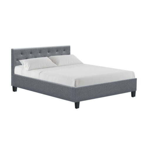 Artiss Bed Frame Double Size Grey VANKE - Image 2