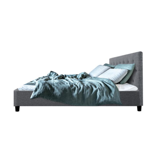 Artiss Bed Frame Double Size Grey VANKE - Image 5