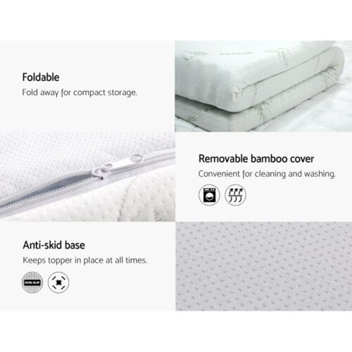 Giselle Bedding Memory Foam Mattress Topper Cool Gel 8cm Single - Image 7