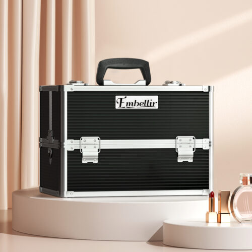 Embellir Portable Cosmetic Beauty Makeup Case- Black - Image 9