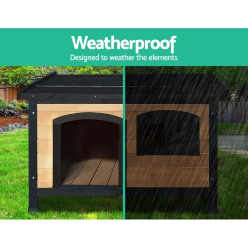 i.Pet Dog Kennel Large Wooden Outdoor Indoor House Pet Puppy Crate Cabin Waterproof - Image 4