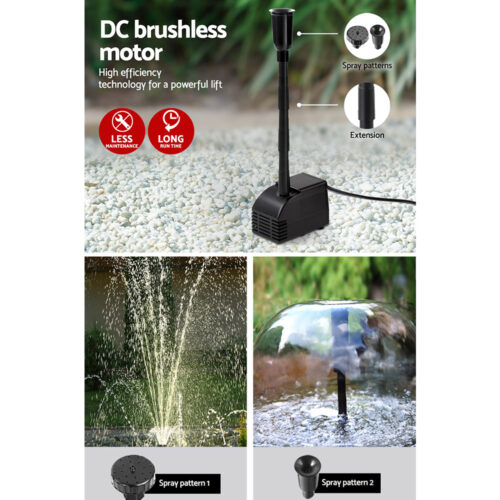 Gardeon Solar Pond Pump Submersible Water Fountain Kit with 2 Panels 7.2FT - Image 7