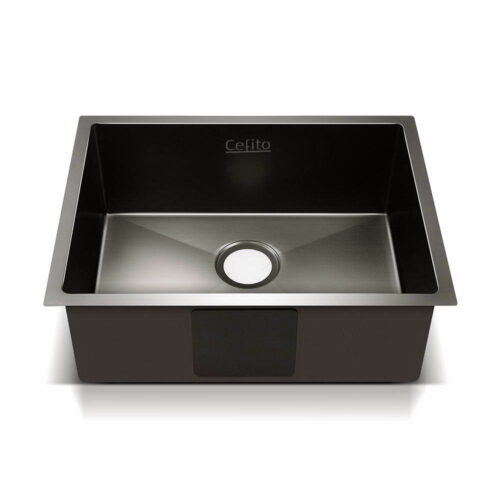 Cefito Kitchen Sink 60X45CM Stainless Steel Basin Single Bowl Black - Image 4
