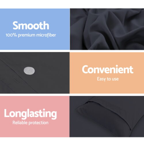 Giselle Bedding Quilt Cover Set Classic Black King - Image 7
