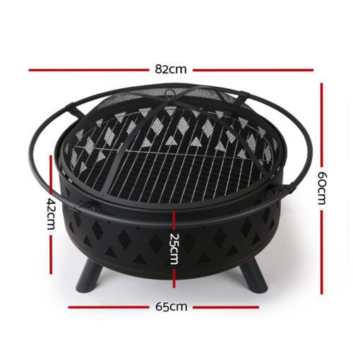 Grillz Fire Pit BBQ Grill 82cm - Image 3