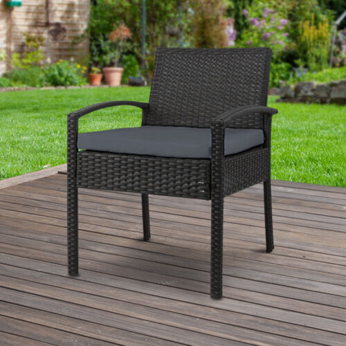 Gardeon Outdoor Dining Chairs Patio Furniture Rattan Lounge Chair Cushion Felix - Image 9