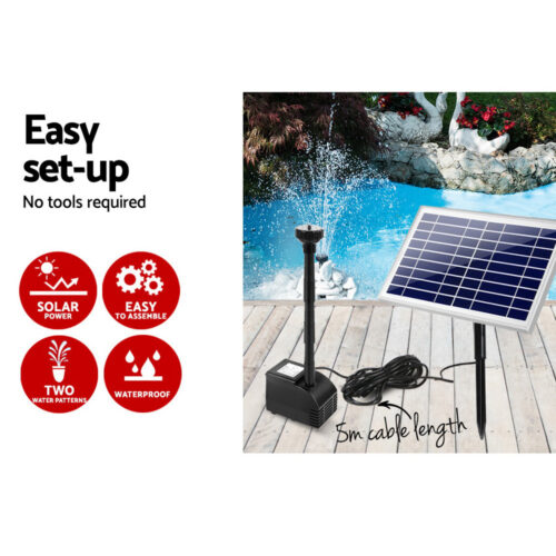 Gardeon Solar Pond Pump Submersible Water Fountain Kit 6.6FT - Image 5