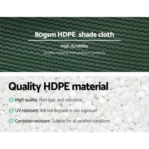 Instahut 30% Shade Cloth 3.66x30m Shadecloth Wide Heavy Duty Green - Image 6