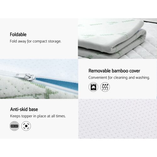 Giselle Bedding Memory Foam Mattress Topper Cool Gel 5cm King - Image 6