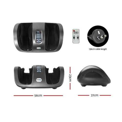 Livemor Foot Massager Shiatsu Massagers Electric Roller Kneading Calf Leg Grey - Image 3