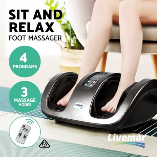 Livemor Foot Massager Shiatsu Massagers Electric Roller Kneading Calf Leg Grey - Image 5