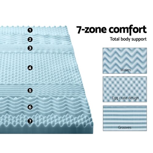 Giselle Bedding Memory Foam Mattress Topper 7-Zone 8cm Single - Image 6