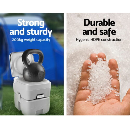 Weisshorn 20L Portable Camping Toilet Outdoor Flush Potty Boating With Bag - Image 4