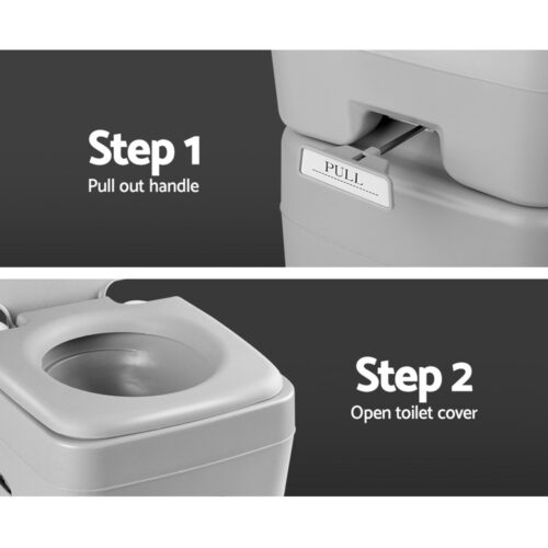 Weisshorn 20L Portable Camping Toilet Outdoor Flush Potty Boating With Bag - Image 6