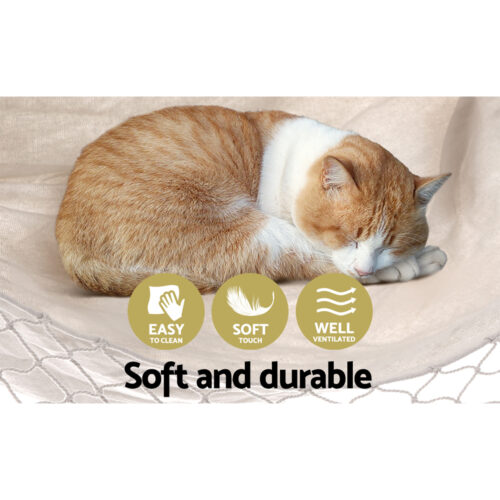 Gardeon Hanging Hammock Chair Outdoor Swing Hammocks Tassel Cream - Image 6
