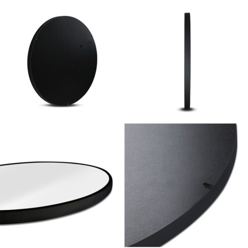 Embellir Wall Mirror Makeup 50cm Home Decor Framed Mirrors Bathroom Round Black - Image 4