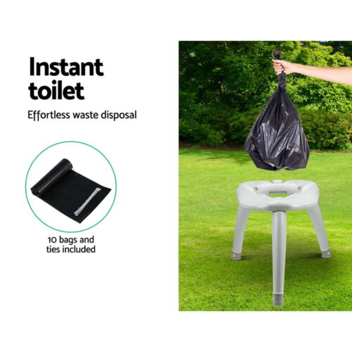 Weisshorn Portable Folding Toilet Camping Outdoor Caravan Plastic Bag - Image 5