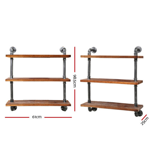 Artiss Floating DIY Pipe Shelf 3 Tiers - IRMA - Image 3